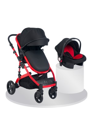 Joell Truva Travel Sistem Bebek Arabası Siyah Kırmızı