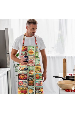 Adawall junk food tasarımlı mutfak önlüğü