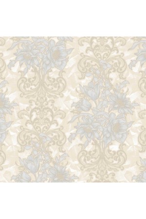 Adawall 7805 serıe | çiçek detaylı rokoko damask deseni duvar kağıdı (7805-1 : bej, açık, beyaz)
